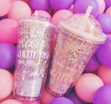 Plastic Girl Gift Water Straw Cup