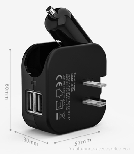 Chargeur portable à 2 ports portable Chargeur de téléphone