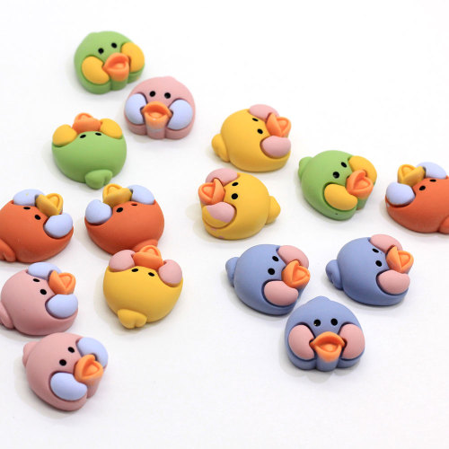 Bulk 100Pcs Animal Bird Duck Chick Head Cabochons Flatback Resina Testa di animale Craft Slime Charms Accessori per capelli fai da te