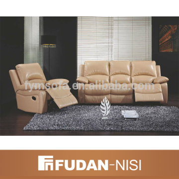 Contemporary leather recliner sofa living room set