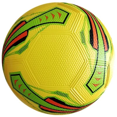 Yellow Color Pebble Surface High Quality Rubber Soccer