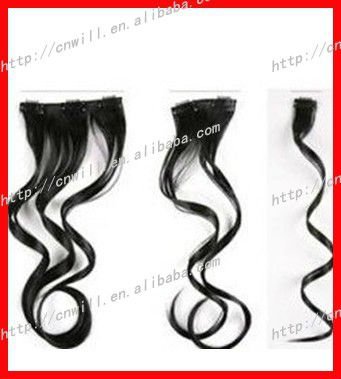 body wave curly black clip in hair extensions