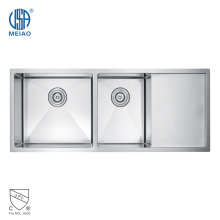 Double Bowls Kitchen Sink with Drain Board