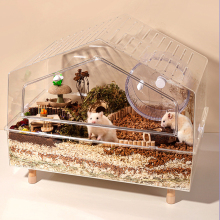 MOFESIPI Acrylic Cage for Small Pets - Hamster Supplies Villa House
