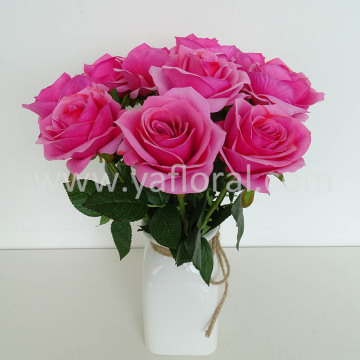 Artificial Silk Rose Silk Romantic Fushcia Rose wholesale