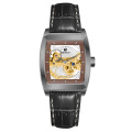 316L Tonneau Skeleton Mechanical Automatic Wrist Watch