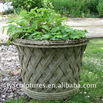 European ornamental marble flowerpot old stone flower pots nature stone garden planter
