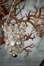 Silver Hanging Crystal Candle Holder decorated rhinestone