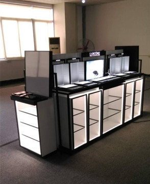 Cosmetics Product Wooden Display Stands With Metal Frame