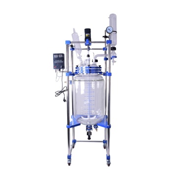 Jacket Reaction Kettle 100L Chemical Mixing Glass Jacketed Reactors