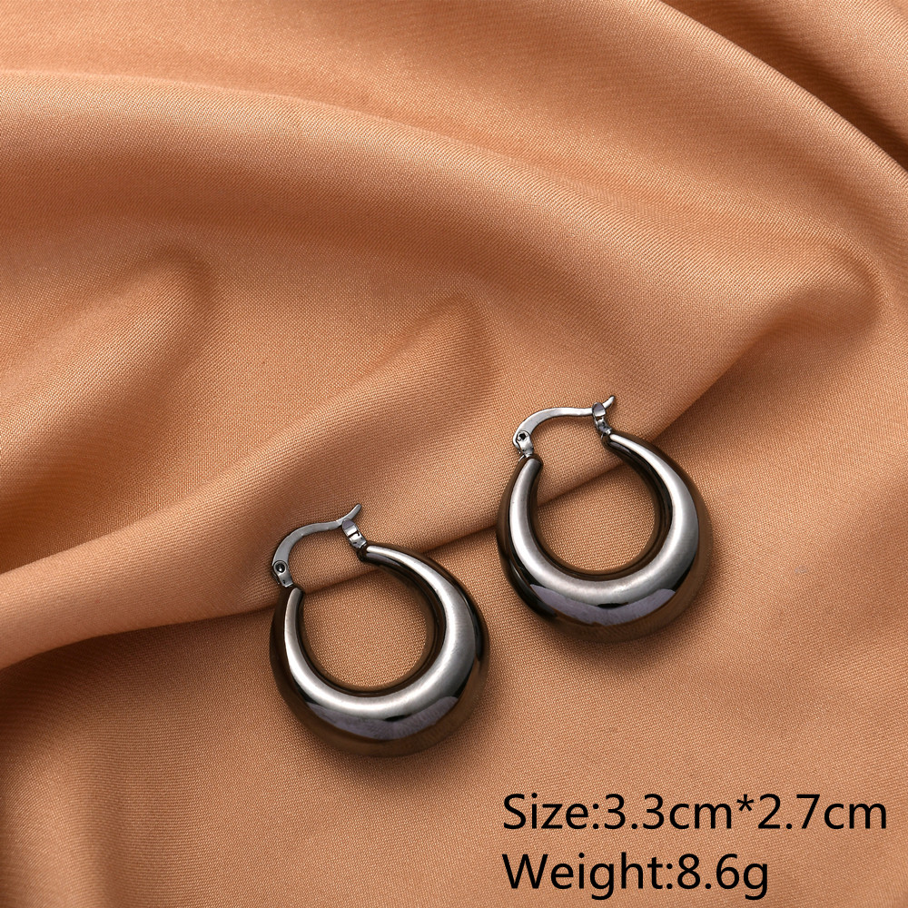 Customized high quality black gun plated copper jewelry hollow simple earrings fashion accessories factory direct wholesale