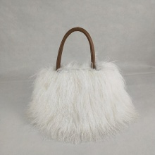 luxury genuine women handbag mongolian lamb fur tote bag