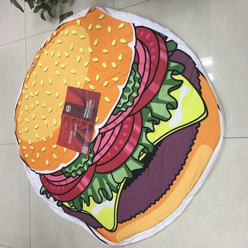 cheap price hamburger multipurpose roundie beach towel