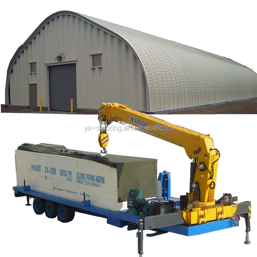 120 kq span building machine SUBM 600-305 curve roof galvanized iron parking ground/area/lot roof building machine