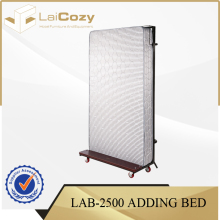 Durable Steel Support Hotel Adding Bed with Mattress Extra Bed
