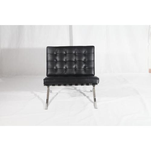 Dodrefn Modern Black Leather Barcelona Replica Chair