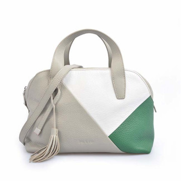 Felt White Genuine Leather Mammy Tote Bag