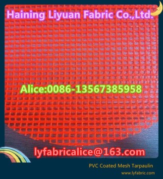 fluorescent orange protective PVC Coated POLYESTER Mesh fabric/PVC mesh / PVC DIPPED MESH