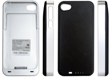 5v/500ma Silver / Black Iphone 4 Extended Battery Case For Iphone 4s (ip24f)