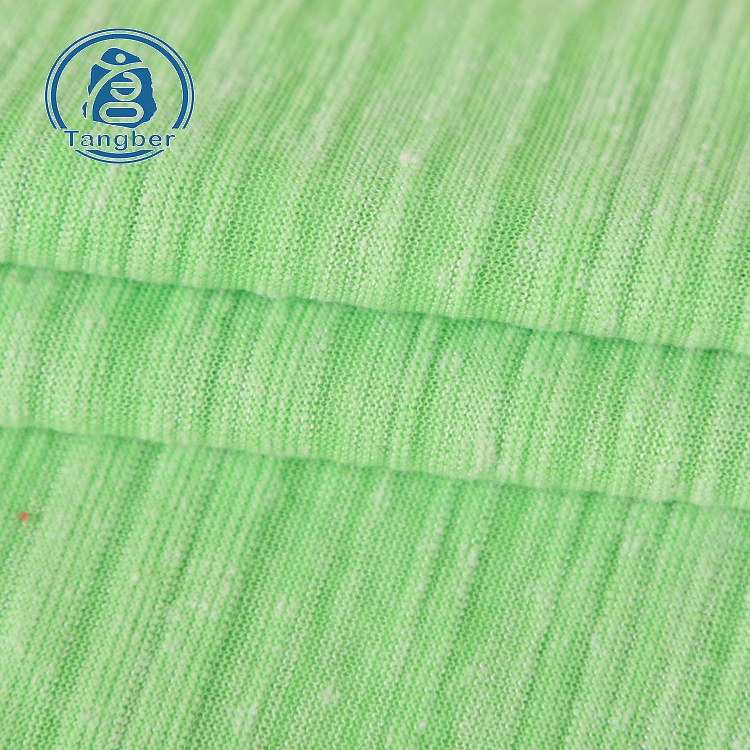 High Quality Slub Dyed 70% Polyester 30% Cotton Knitted Fabric For T Shirt