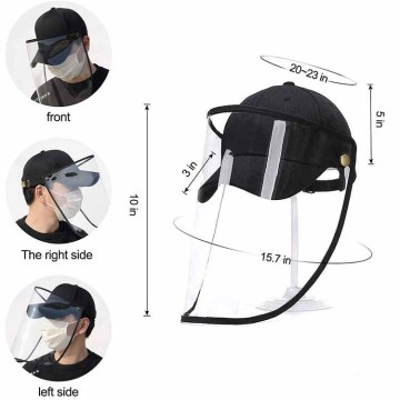 Face Shield Hat Splash պաշտպանիչ հակատպային դիմակ