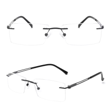 DC8033 Men's Optical Eyeglasses: Premium Stainless Steel Rimless Spectacle Frames