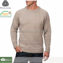 Men's Merino Wool Overs Crew Neck Fisherman Sweater