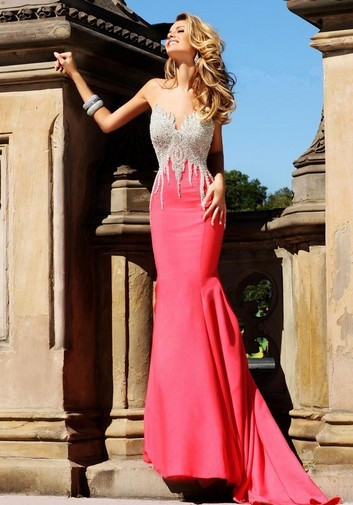 High Quality Sexy Mermaid Empire Waist Sweetheart with Beaded Zipper Back Floor Length Ebay Evening Dresses (HS080)