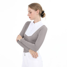 Long Sleeve Horse Riding Show Shirts Women Equestrian Shirts Base Layer