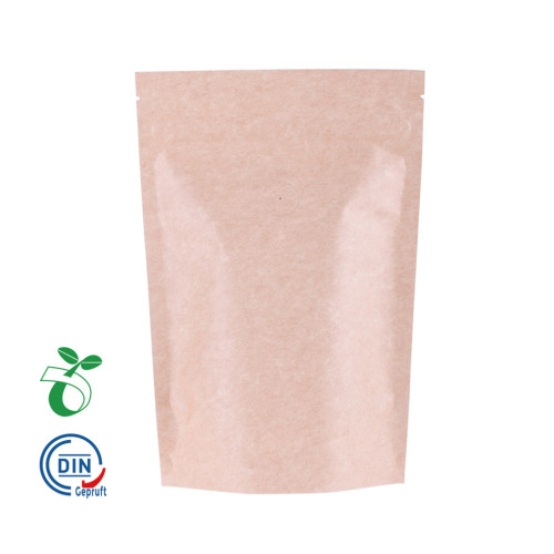 Kraft Paper Window Zipper Flat Bottom Biodegradable Pouch