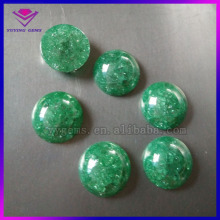 8mm stock machine cut green round cubic zirconia stone cracked cz