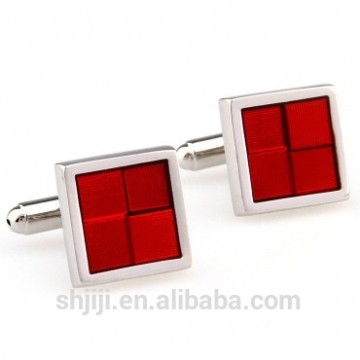 Lucky Design Resin Craft Red Square Red Color Cufflinks