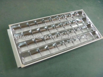 T8 4X36W mirror grid lamp fixture for fluorescent tube