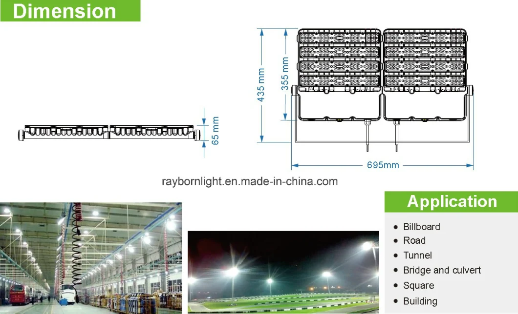 Outdoor Lamp IP66 400watt Module Stadium/Parking Lots/High Mast LED Flood Lights