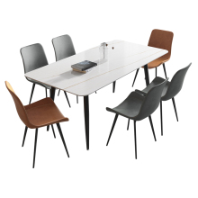 Luxury Dining Table Set with Sintered Stone Top for 6-8 Seats in Recycled Pine