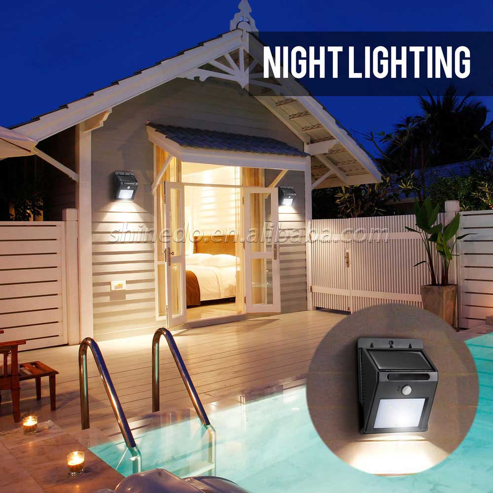 New Arrival Super Bright Waterproof Outdoor Led Solar Sensor Wall Light For Garden, Garage, Pathway