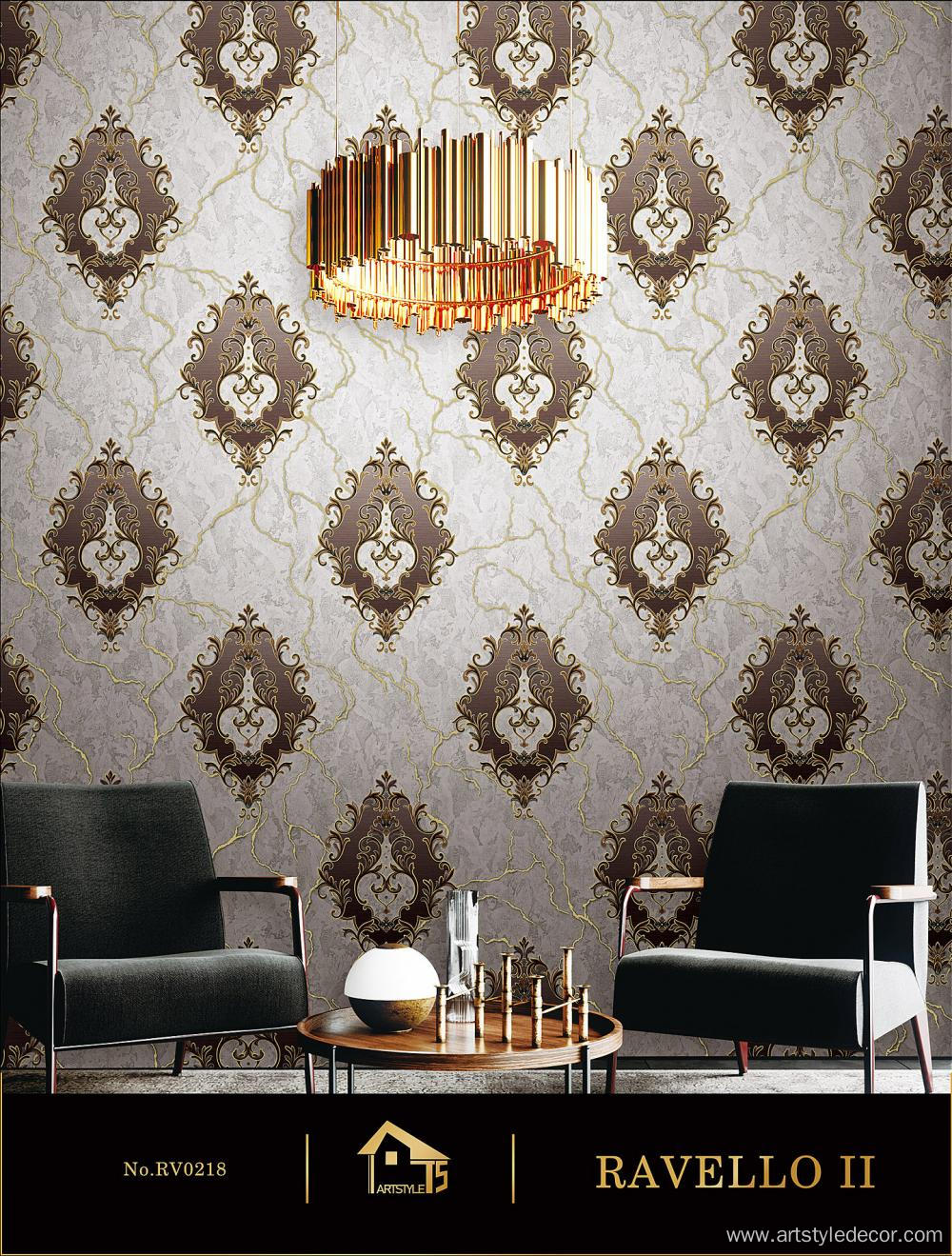 3D Damask PVC Bedroom Decor Wallpaper