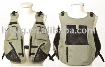 khaki color breathable fishing vest