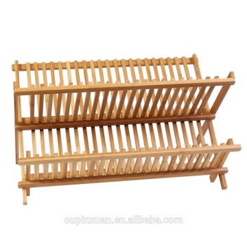 bamboo folding kitchen rack ,bamboo dish rack