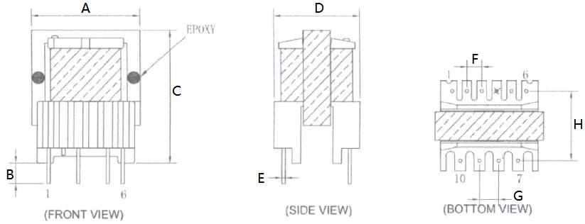 Ee 10 11 13 15 19 25 28 49 55 Series High Frequency Voltage Electric LED Bulb Power Transformer for Solar Inverter