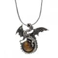 Pterodactyl Crystal Pendant Circle Chain Necklace