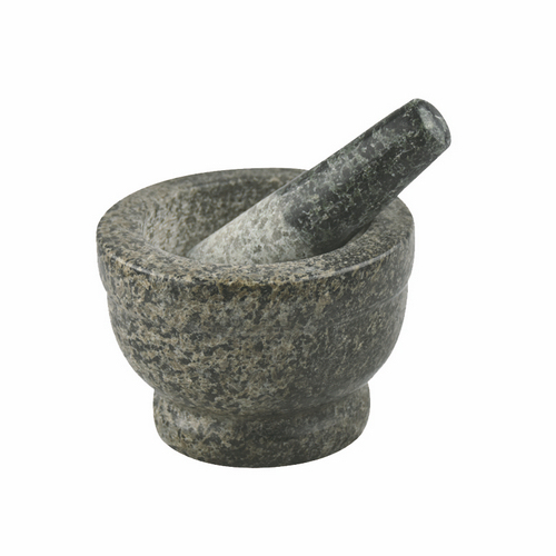 Mortier et pilon de granit gris 13cm