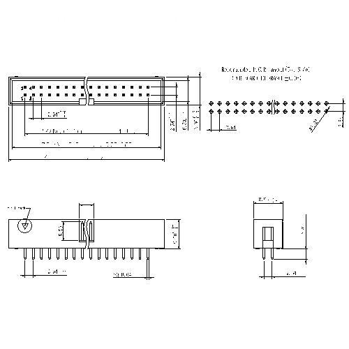BHDS01 2.54mm Box Header 180°H=9.0 BHDS01 2.54mm Box Header 180°H=9.0