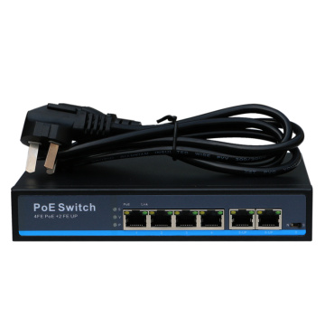 6Ports 10 / 100Mbps 네트워크 PoE 스위치가 내장 된 전원이 내장되어 있습니다.