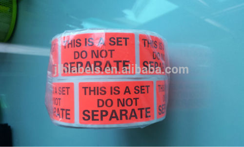 This Is A Set Do Not Separate Labels (2 Rolls of 500 Labels) Total 1000 labels, 1" x 2" Red Fluorescent Label