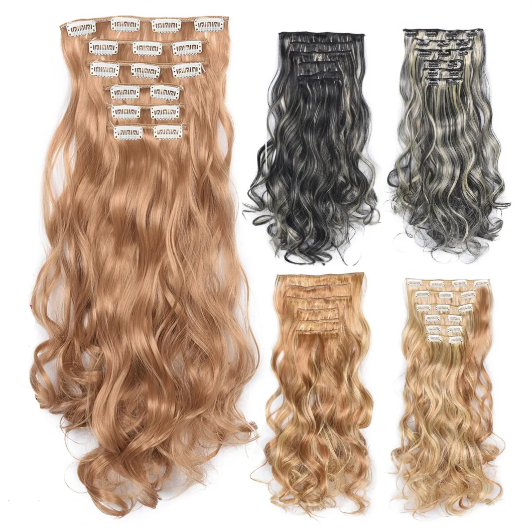 Quality Guaranteed Blond Color 20inch Szie 100g Weight Curly Wave Human Hair Virgin Hair Multi Layers Clip Hair Extensions Remy Quality Hair