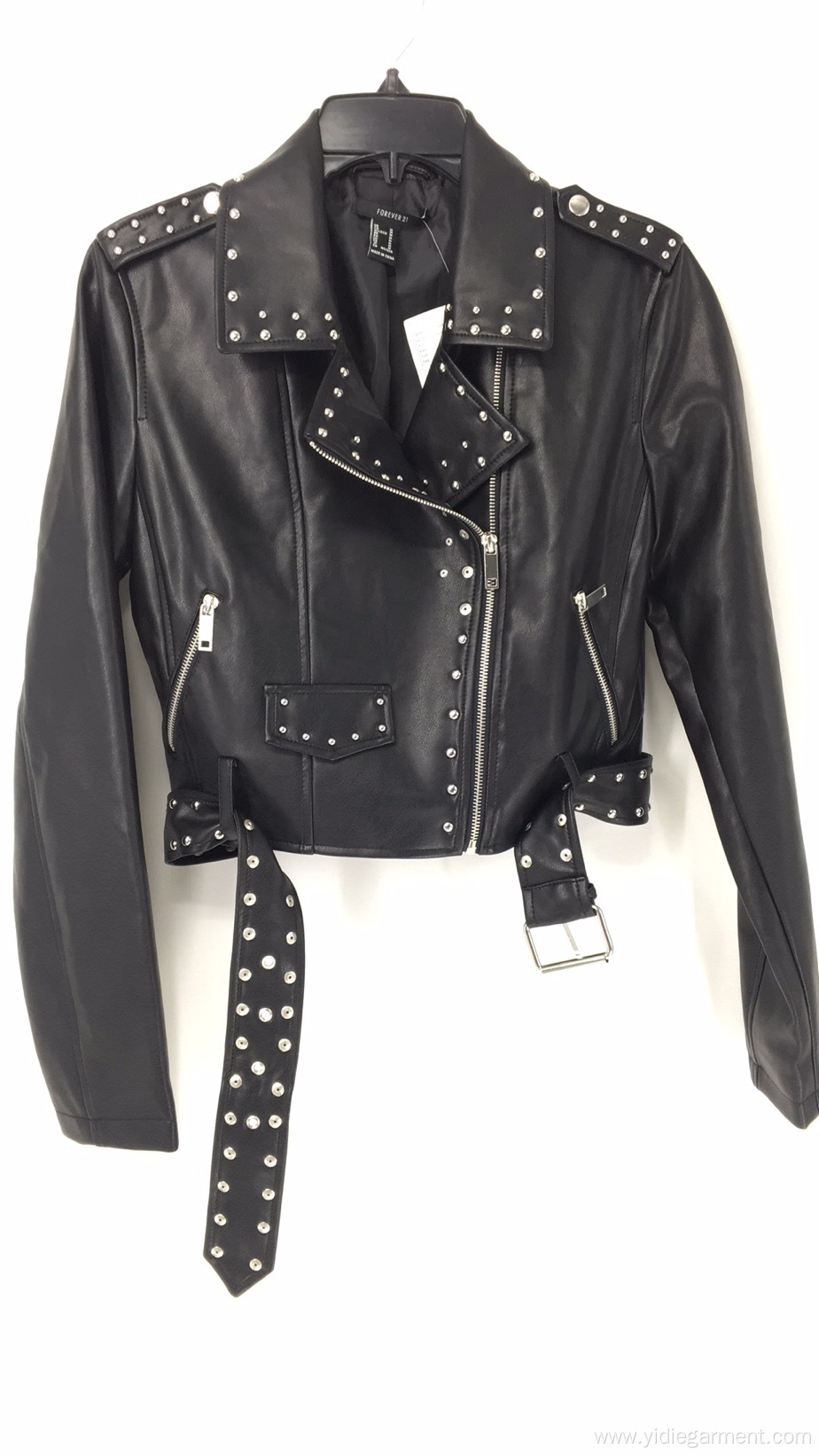 Women's Studded Faux Leather Jacket