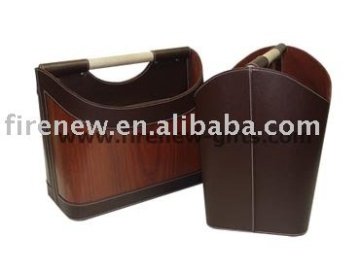 PU leather Storage Box Magazine Basket