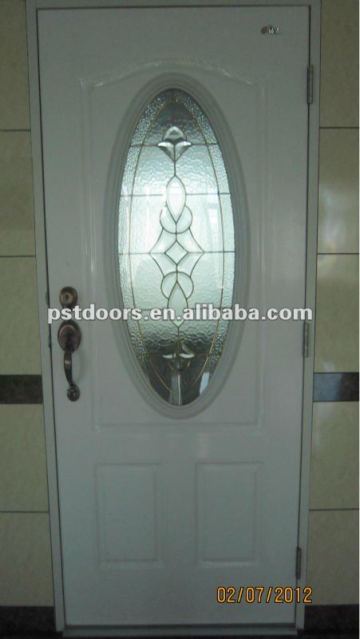 Exterior Steel Glass Door,office entry steel glass door,Entry glass panel steel door