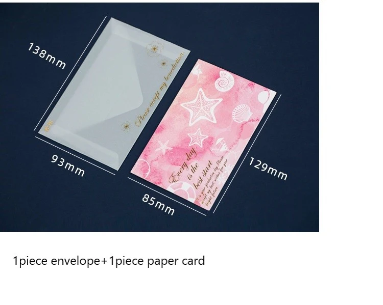 Hot Stamp Flower Printing Greeting Paper Card with Envelope